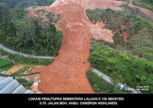 Tanah Runtuh di Cameron Highlands – Jalan Boh Ditutup Sehingga 2 Februari