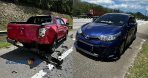 Pasangan Suami Isteri Maut, Rempuh Mitsubishi Triton Berhenti di Lorong Kecemasan