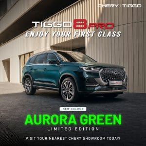 Chery Malaysia Memperkenalkan Warna Edisi Terhad Aurora Green Untuk Tiggo 8 Pro