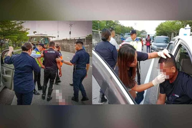 Dilanggar Pemandu Mabuk, Seorang Anggota Polis Trafik Cedera Parah