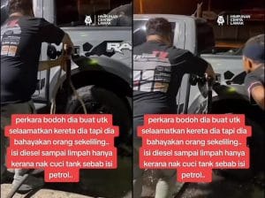 Mahu Bersihkan Tangki Kereta, Lelaki Dikecam kerana Isi Diesel Sehingga Melimpah Keluar