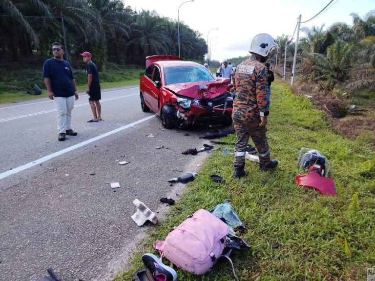 Kemalangan Di Kota Tinggi Ragut Dua Nyawa, Kereta Terbabas Masuk Laluan Bertentangan