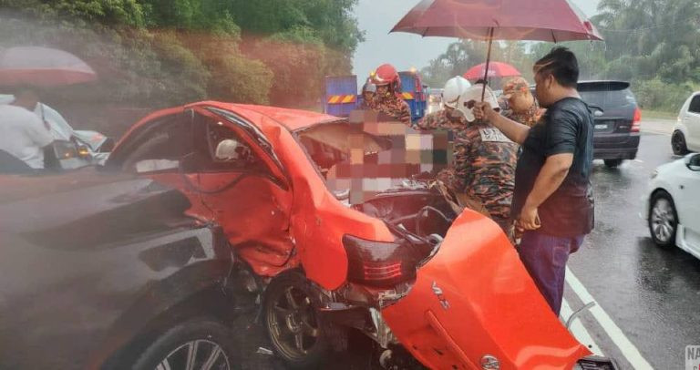 Nahas Tiga Kenderaan di Ayer Hitam: Dua Maut, Tiga Cedera Berhampiran SMK Sri Lalang