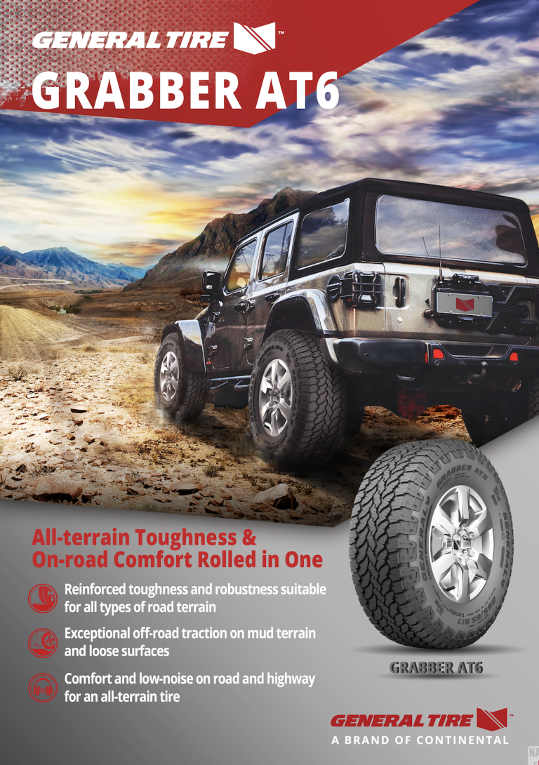 Tayar General Tire Tayar 4x4 Grabber AT6 pada trak pikap SUV