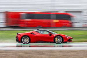 Nazz Abdullah Driving Ferrari SF90 at Ferrari Fionrano Circuit, Italy