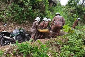 Penunggang Motosikal Maut Terbabas Masuk Gaung 10 Meter di Gerik