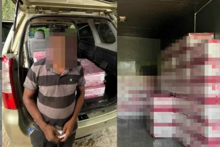 Seludup Arak Terbongkar, Dua Lelaki Dicekup Bersama 100 Kotak Minuman Keras Tidak Bercukai