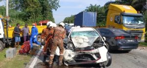 Kemalangan Libatkan Empat Kenderaan, Lelaki 30-an Maut Tersepit